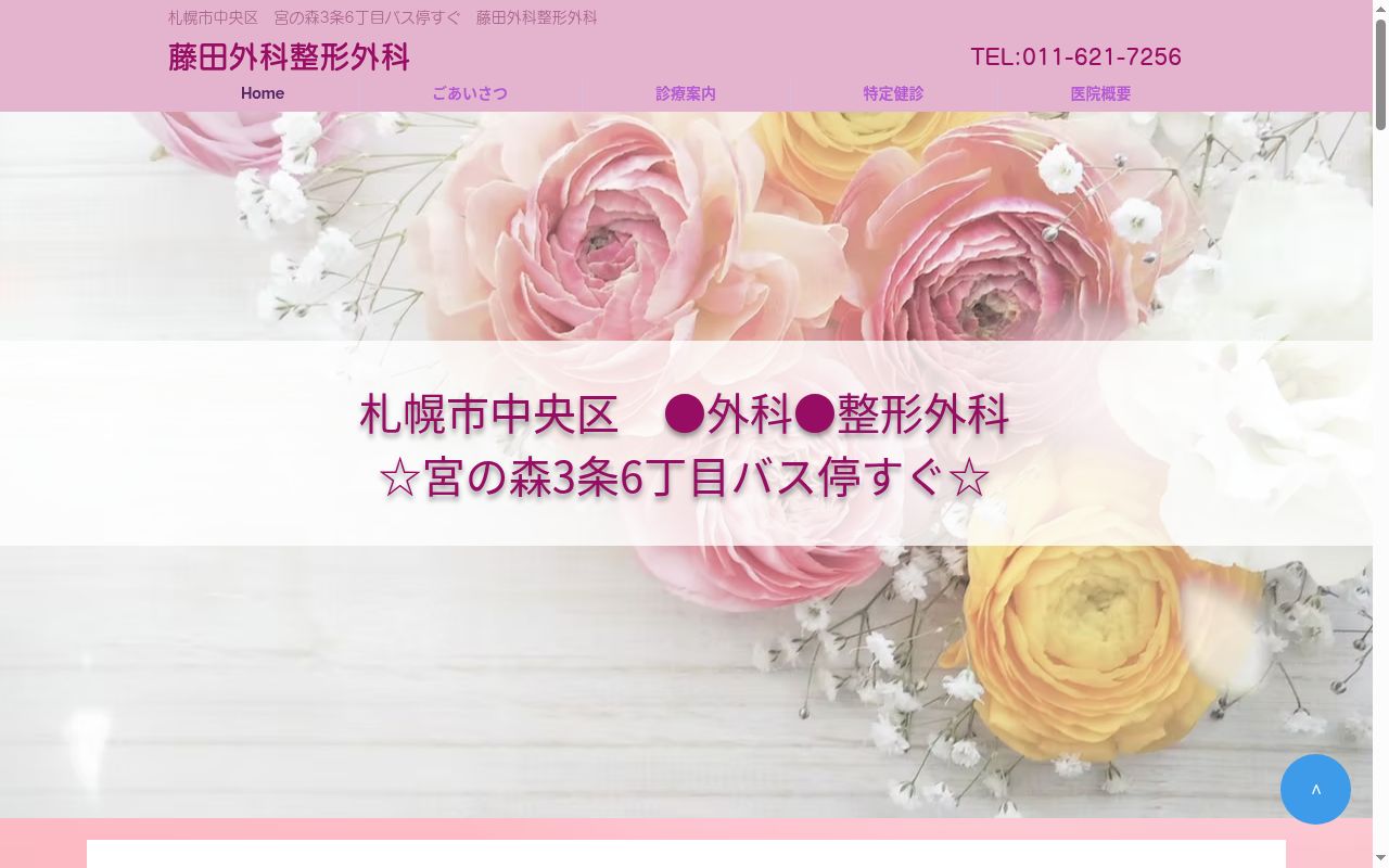 藤田外科・整形外科の公式サイトのスクリーンショット