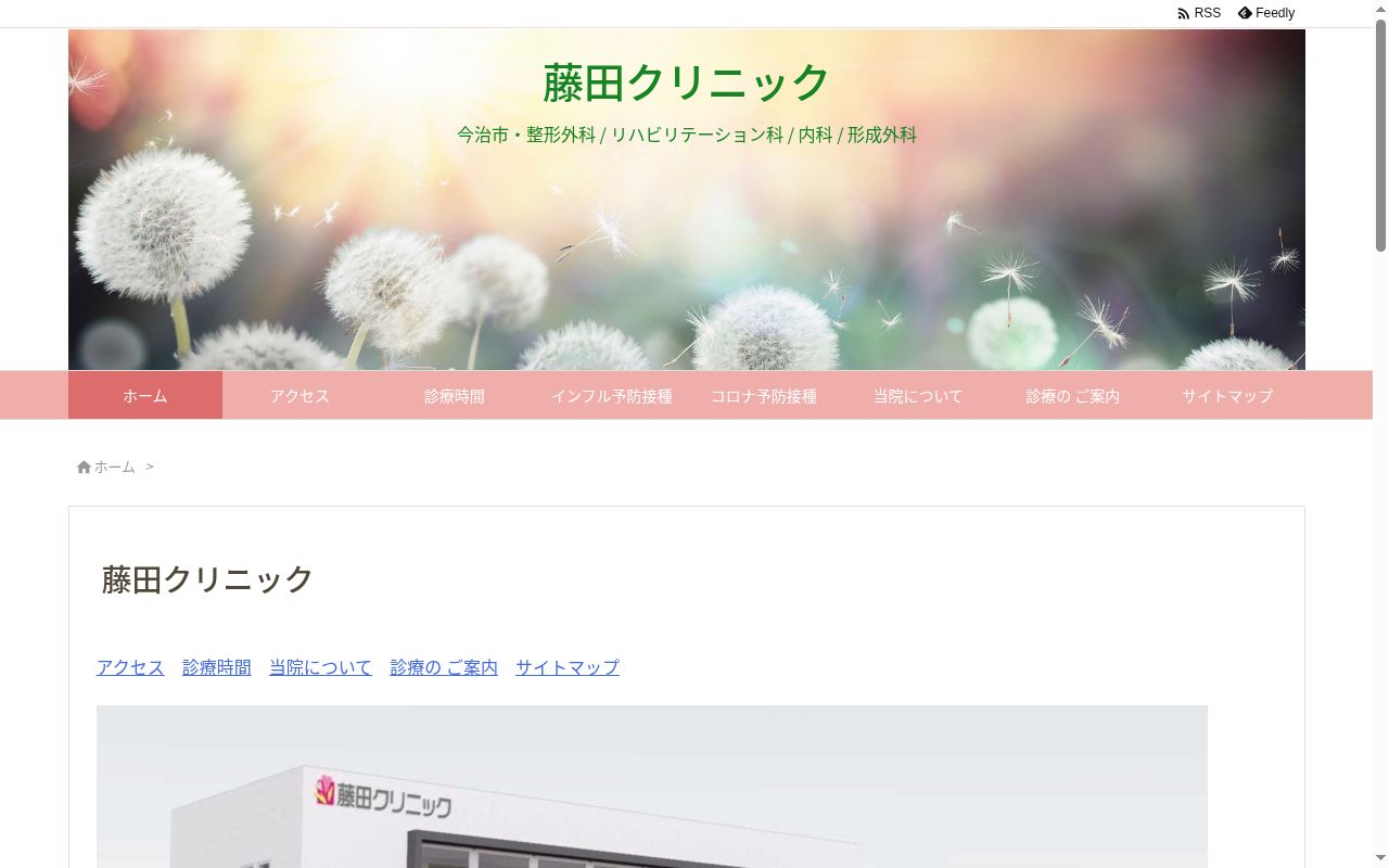 藤田クリニックの公式サイトのスクリーンショット