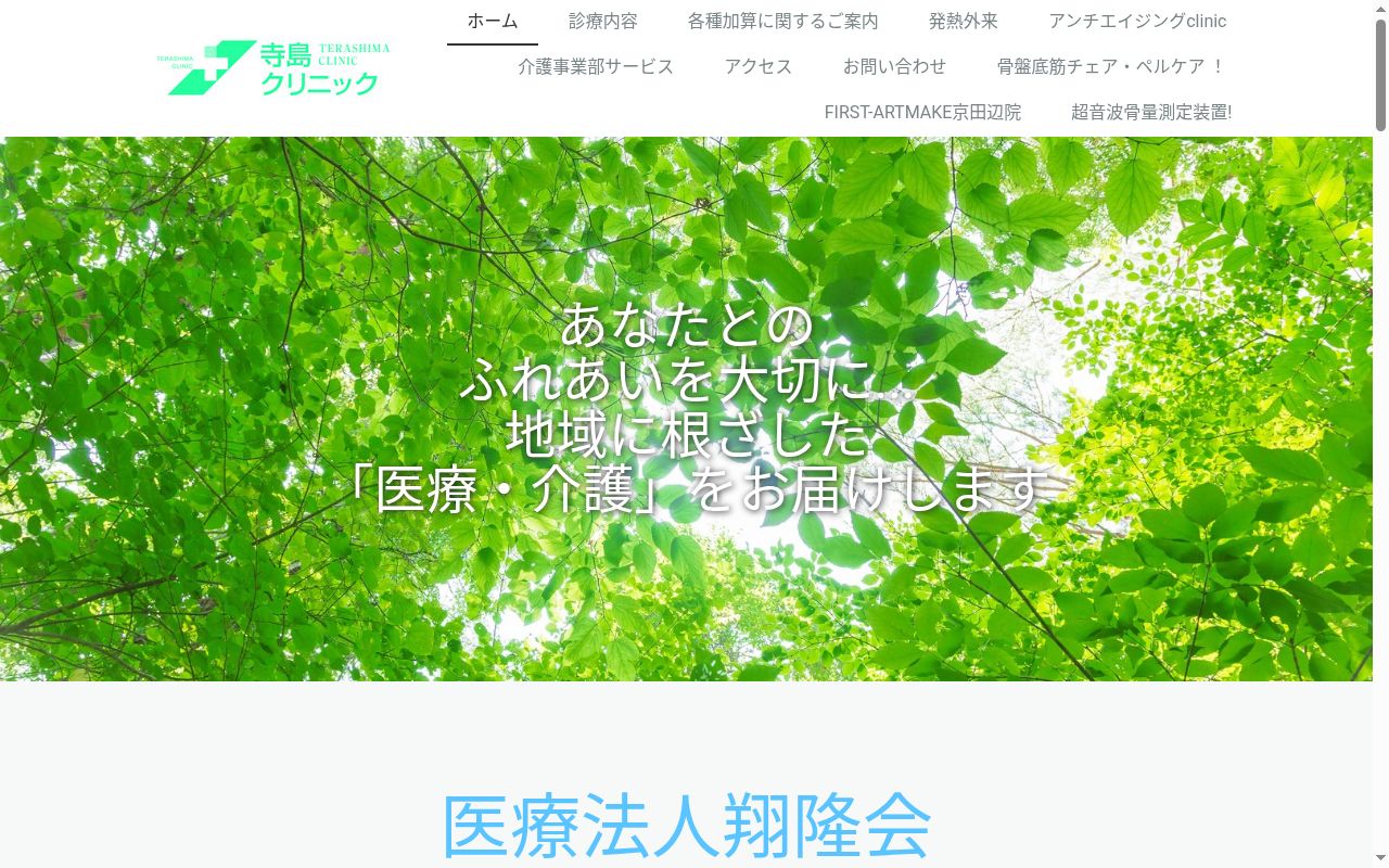 医療法人翔隆会寺島クリニックの公式サイトのスクリーンショット