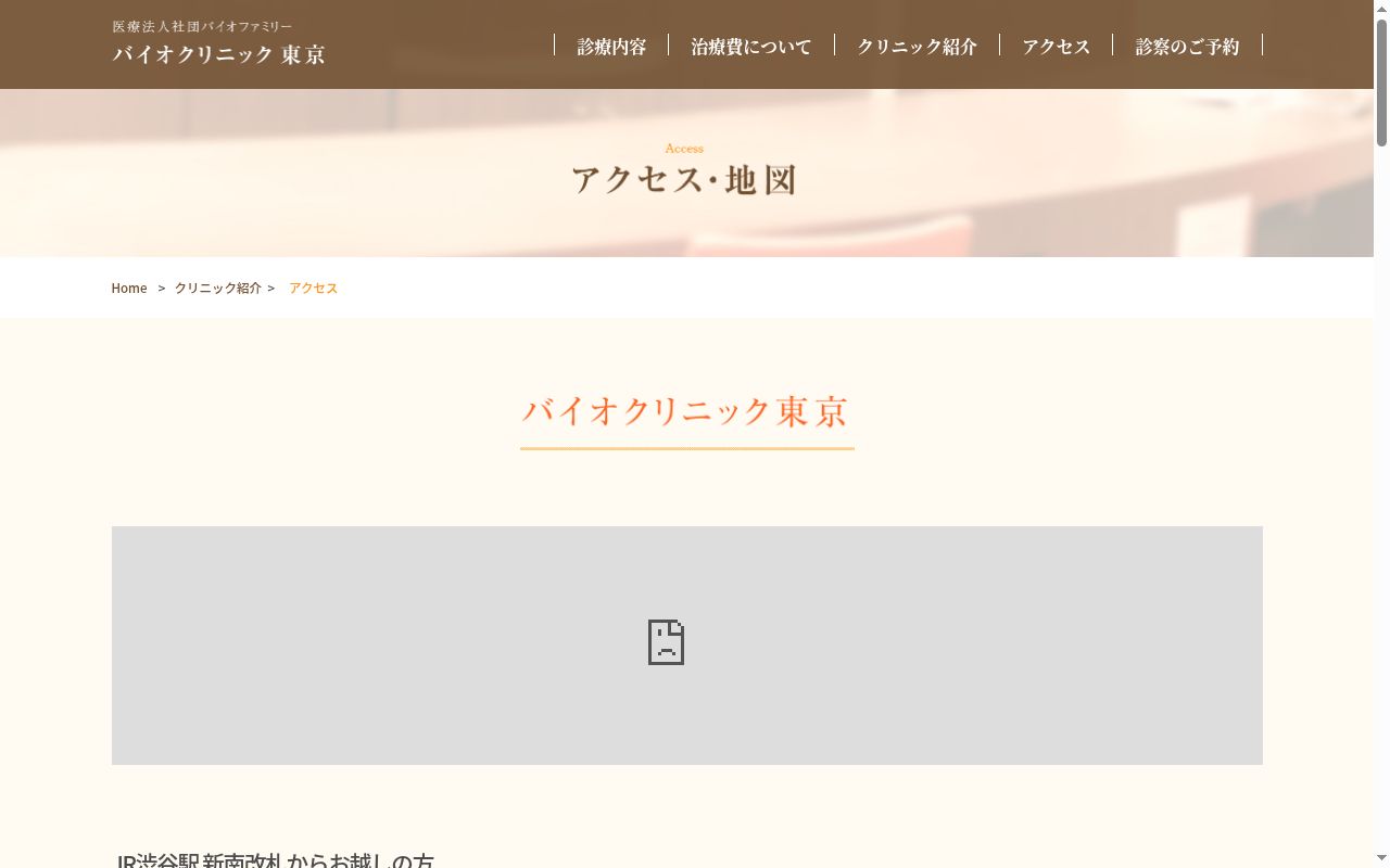 医療法人社団バイファミリー バイオクリニック東京の公式サイトのスクリーンショット