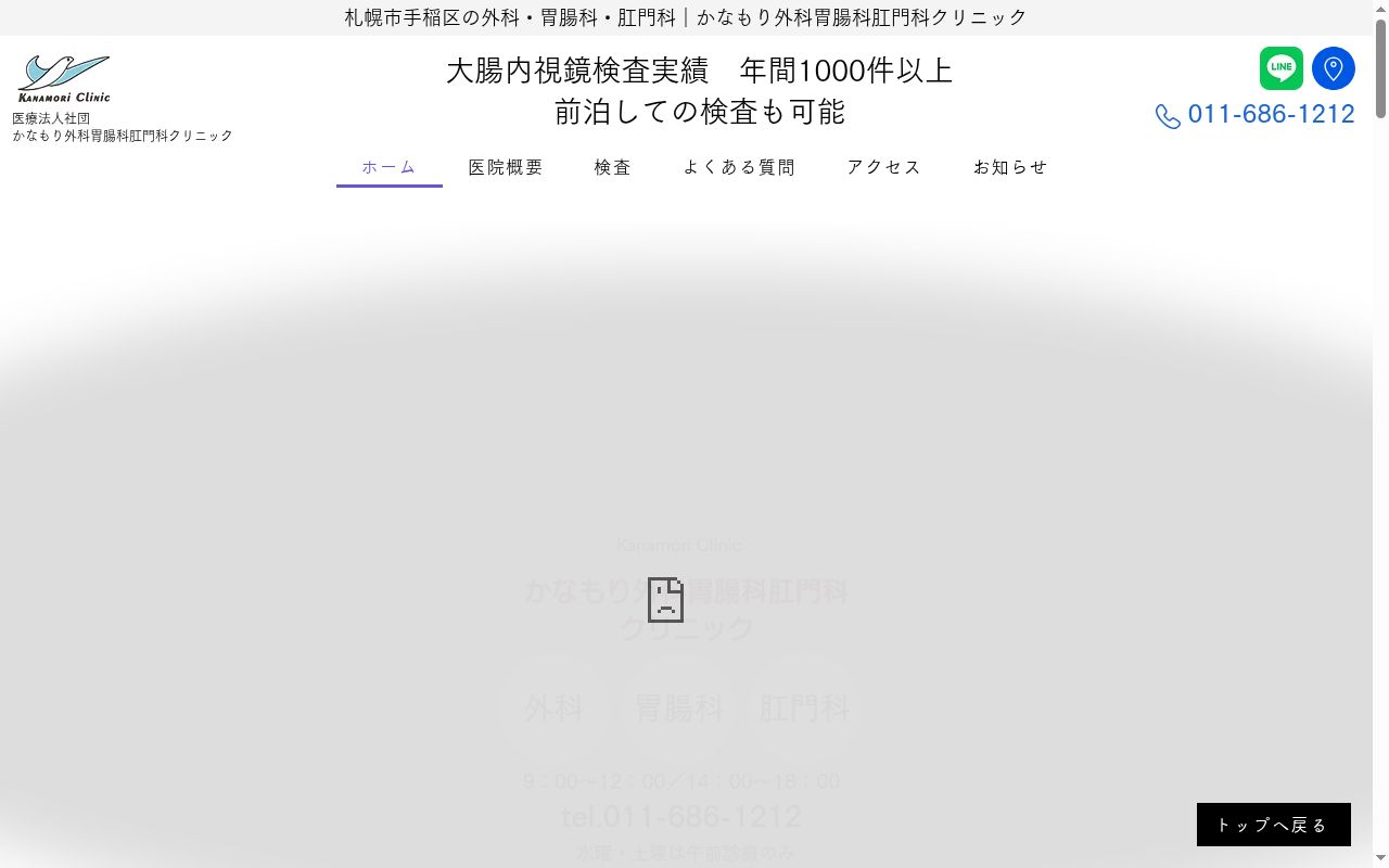 医療法人社団 かなもり外科胃腸科肛門科クリニックの公式サイトのスクリーンショット