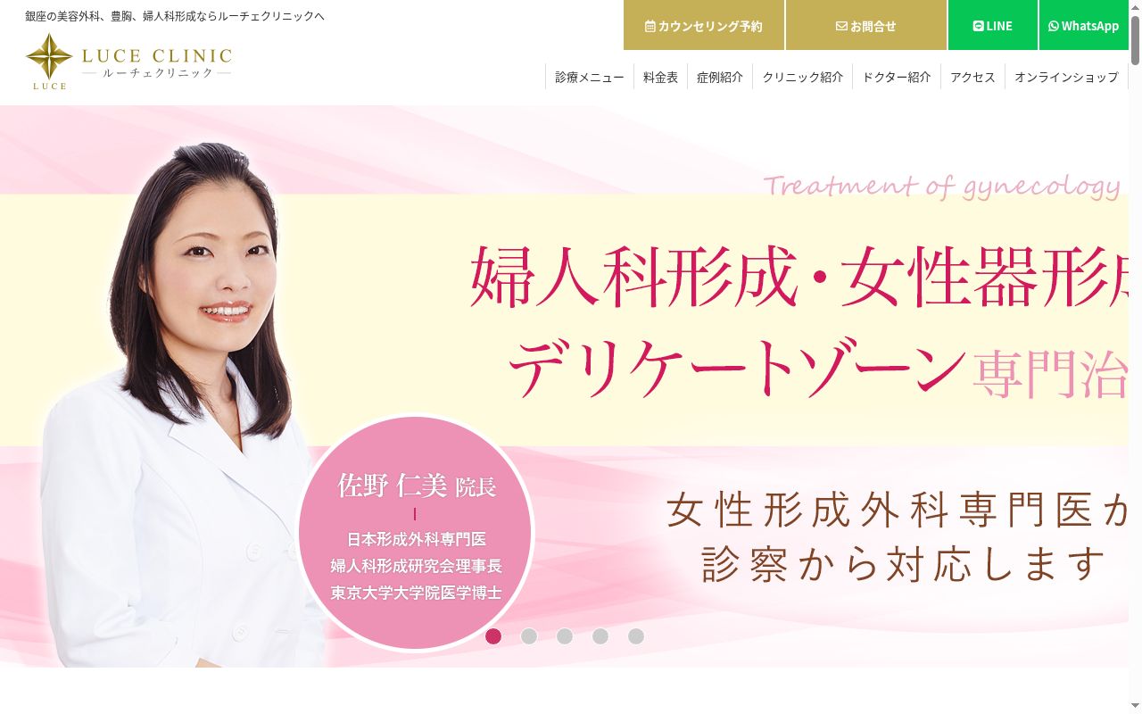 医療法人社団光美会　ルーチェクリニック銀座院の公式サイトのスクリーンショット