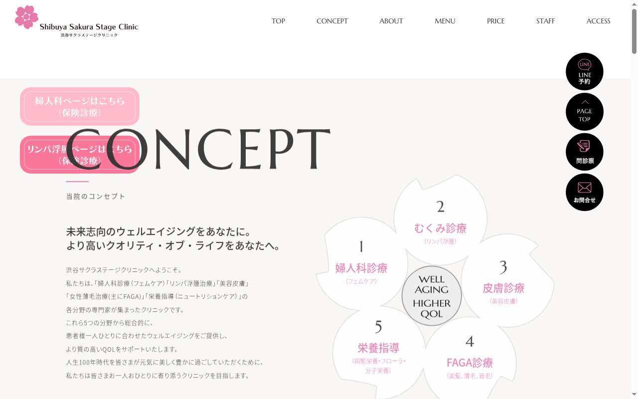 医療法人社団広進会　渋谷サクラステージクリニックの公式サイトのスクリーンショット