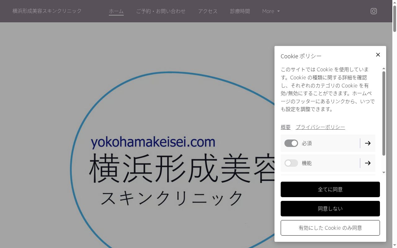 医療法人社団二木会　横浜形成美容スキンクリニックの公式サイトのスクリーンショット