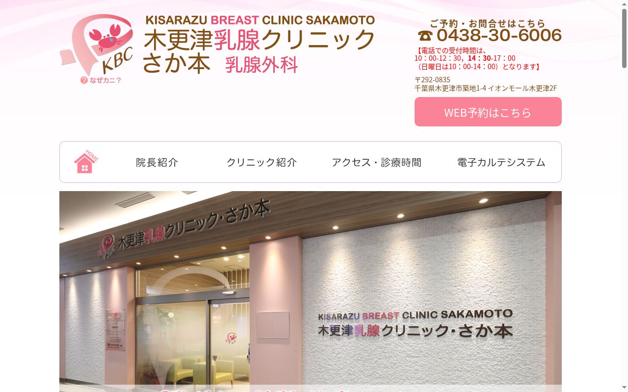 木更津乳腺クリニック・さか本の公式サイトのスクリーンショット