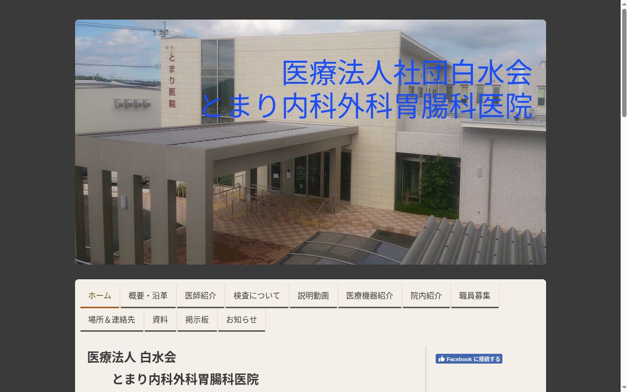 とまり内科外科胃腸科医院の公式サイトのスクリーンショット