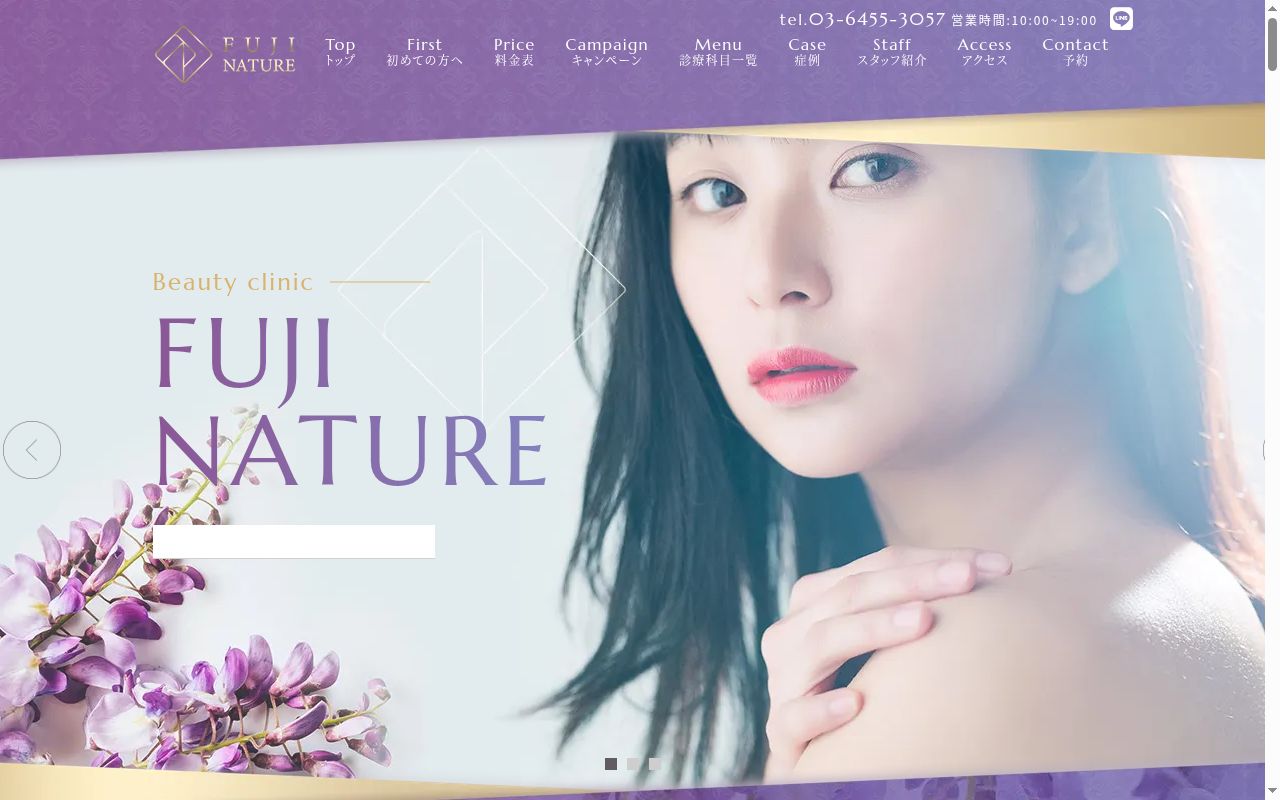 医療法人社団伸詠会　藤・ナチュレ美容クリニック銀座院の公式サイトのスクリーンショット