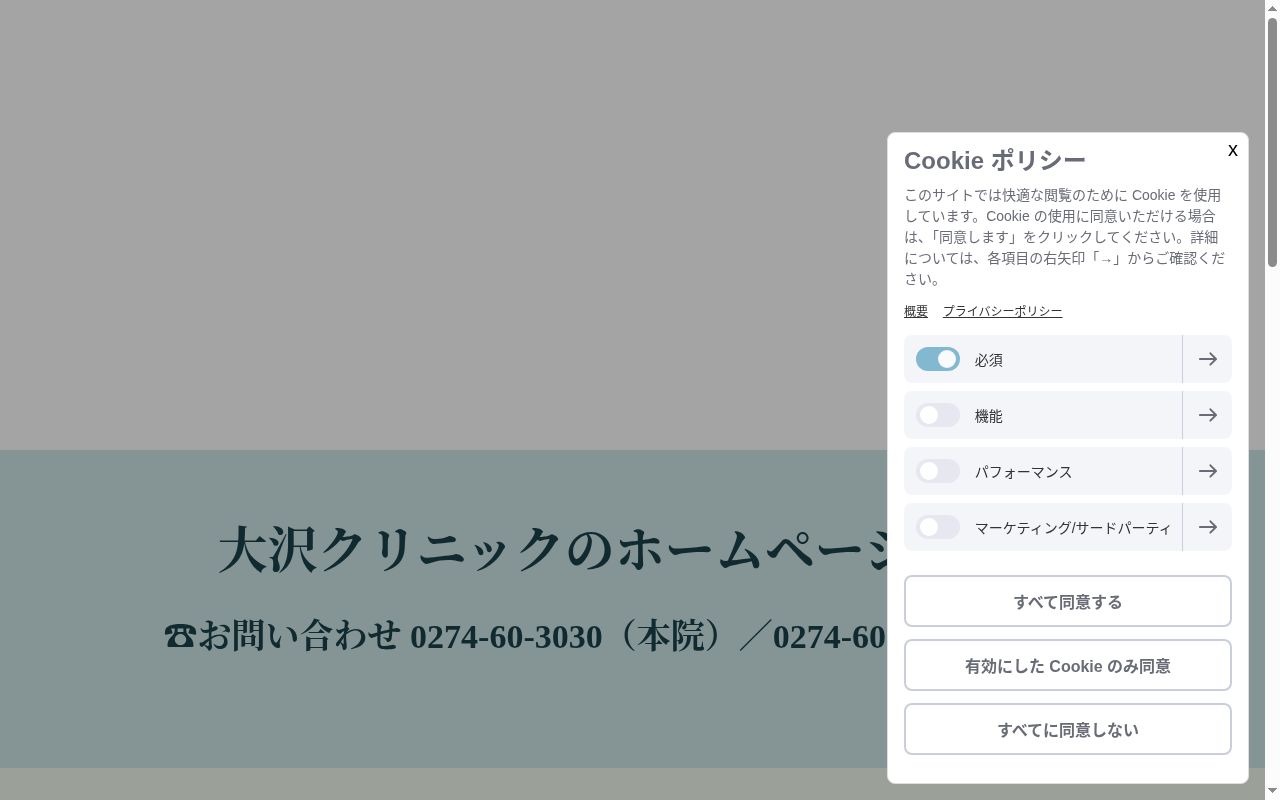 医療法人恵愛会大沢クリニックなんもく分院の公式サイトのスクリーンショット